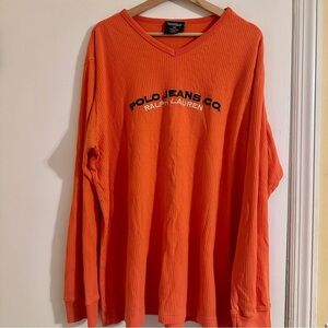 POLO JEANS CO.
RALPH  COTTON Men’s XL Ribbed Orange